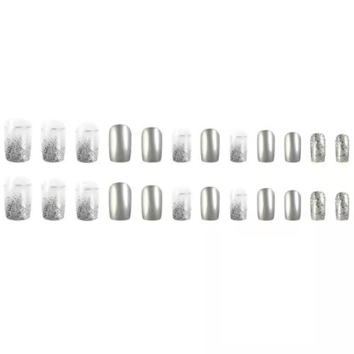 LYS Luxury Silver Press-On Nails.