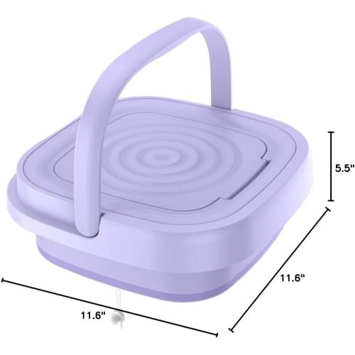 Portable Washing Machine,Foldable Mini Washing Machine,Portable Washer for Underwear,Socks,Baby Clothes,Towels,Pet Items,Apartment,Hotel,RV,Travel,Home,Dormitory,Camping,Sickroom,8L,Purple
