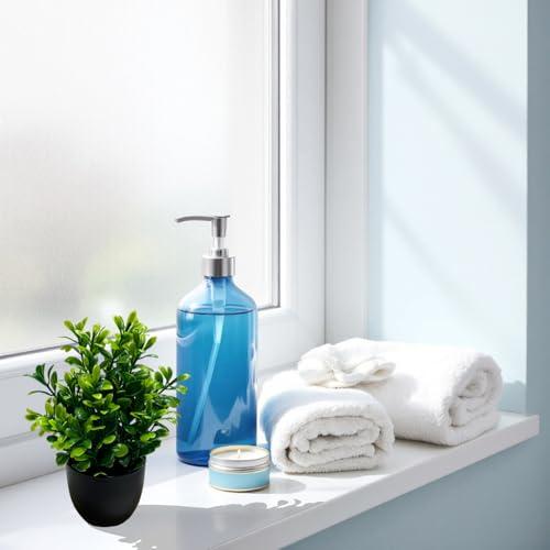 4 Pack Artificial Plants in Black Pot - Fake Mini Potted Plants with Eucalyptus & Fern - Faux Plants for Home, Bathroom, Office, Indoor Decor