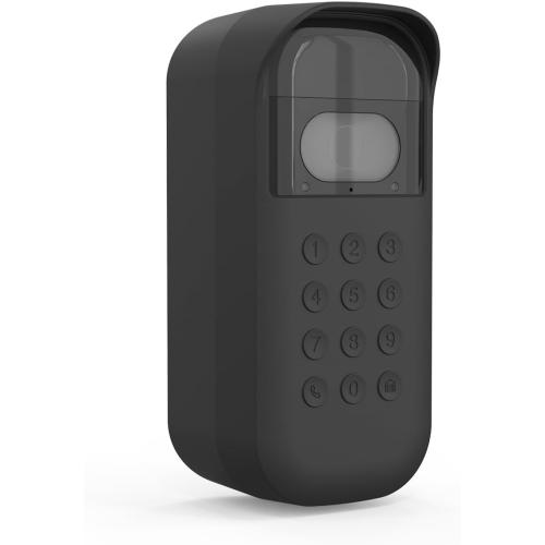 Silicone Cover for MyQ Smart Garage Video Keypad, Right-Tilt Cover Only for Outer Left Wall 20° Installation (Black)