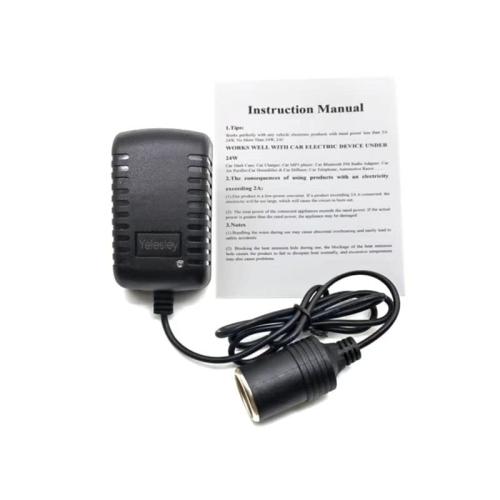 AC to DC Converter 2A 24W Car Cigarette Lighter Socket 110-240V to 12V AC/DC Power Adapter Black