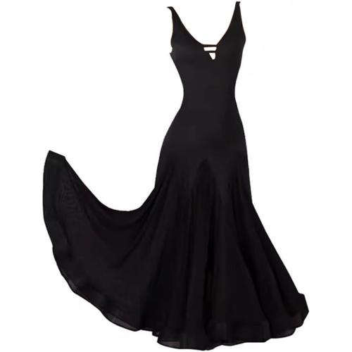 Size XXL OFKNKGDT Ballroom Dresses for Women Sleeveless Tango Waltz Dancewear Breathable Flamenco Salsa Performance Costumes