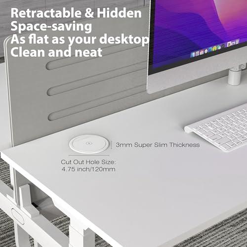 ANNQUAN 4.7 20amp Pop Up Countertop Outlet Wireless Charger 65W USB White