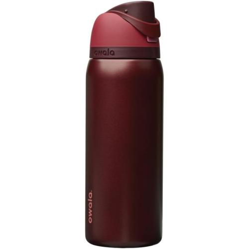 Owala FreeSip Insulated Stainless Steel Water Bottle with Straw, BPA-Free Sports Water Bottle, Great for Travel, 32 Oz, Black Cherry