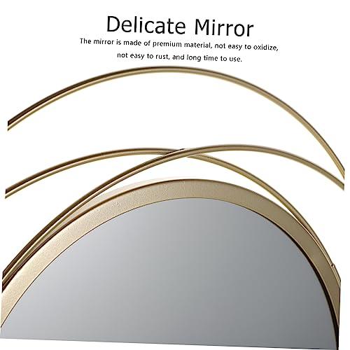GOLD Elegant Iron Art Wall Mirror Round Framed Mirror Luxury Home Decor Easy Makeup