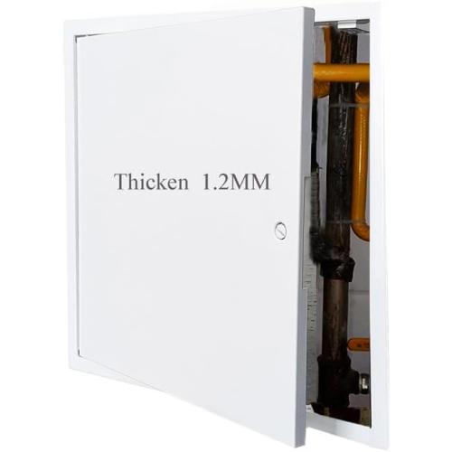 Fengze Steel Access Panel 12 x 12 Inch with 4 Long Fixing Strips White Screwdriver Latch Metal Inspection Door for Wall and Ceiling (300 x 300 mm)