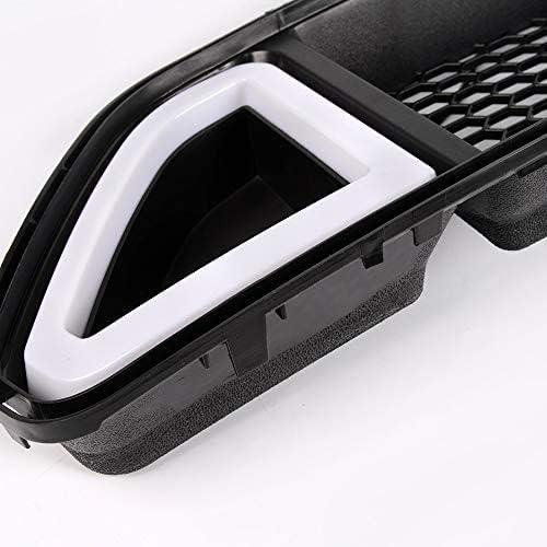 CHEDA Mesh Front Bumper Upper Hood Grille, Compatible With 2015-2017 Ford Mustang, With DRL LED White Light