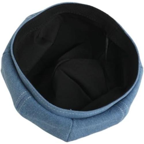 Student Denim Octagonal Beret Men's Women's Casual Painter's Hat