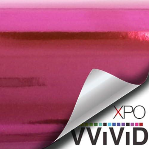 VViViD Gloss Chrome Pink Vinyl Wrap Adhesive Film Sheet Roll Air Release DIY Sheet (6ft x 5ft (Hood, Roof or Trunk Wrap Kit))