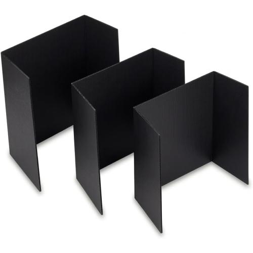 Trifold Poster Board, 24 x 16, Corrugated Project Boards for Science Fairs, School Projects, Event Displays, and Business Presentations, 3-Pack, Black