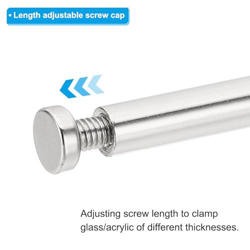 PATIKIL 1/4 x 2 inch Sign Standoff Screws, 20 Pcs Stainless Steel Wall Standoff Mounting Hardware Advertising Glass Nail for Hanging Acrylic Picture Frame Acrylic Panel, Silver