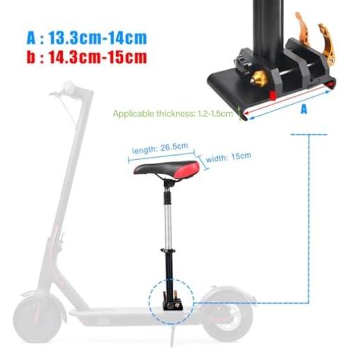 KENANLAN E Saddle Electric Scooter Seat Fits for M365,Adjustable Universal Punch Scooter Seat Attachment,Folding Electric Scooter Seat Saddle Folding Seat Replacement