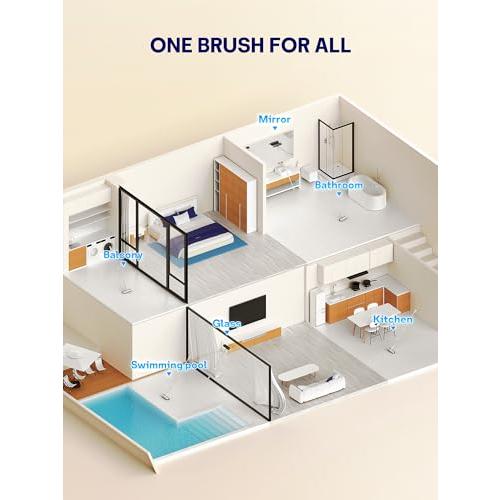3 in 1 Floor Scrub Brush with Long Handle, Multi-Angle Swivel Head