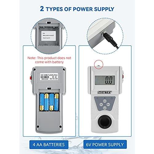 NEWTRY Turbidity Meter, Portable Digital Water Turbidimeter, ISO7027 Compliant, Accuracy 0.1, 0-200NTU, LCD with Backlight, for Lab Water Treatment Plant Wine Industry