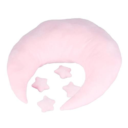 Newborn Photography Props, Crescent Moon Pillow for Newborns, Soft Newborn Photography Posing Pillowswith Moon and Star Celestial Decor for Infant Photography (Pink)