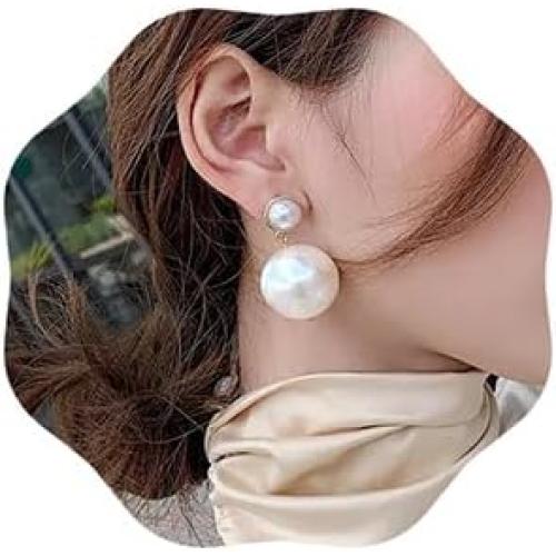Denifery 925 Sterling Silver Long Tassel Earrings Pearls Earrings Dangle Earrings Bohemian Statement Earrings for Women Wedding Daily Party