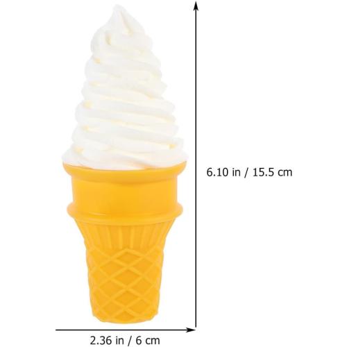 DOITOOL 2PCS Fake Ice Cream Cones Realistic Ice Cream Prop Plastic Ice Cream Cone Models Artificial Ice Cream Cones for Birthday Party Shops Decorations Photography Props