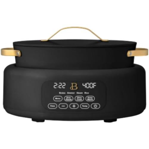10-in-1 6Qt Electric Multi-Cooker – Slow Cooker, Rice Cooker, Steamer & More | Touch Control, Oven-Safe, Dishwasher-Safe (Black)