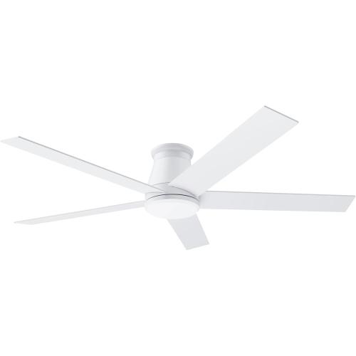 wurzee 60 inch Ceiling Fan with Light, White Flush Mount Ceiling Fan 6 Speeds DC Reversible Motor, 5 Blades, Timing, Dimmable, Memory Function for Bedroom, Kitchen, Patios