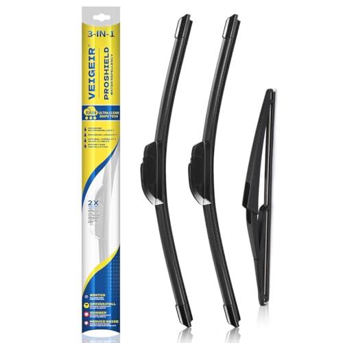 3 Pack Windshield Wiper Blades Compatible with Nissan Rogue 2014-2023 Pathfind 2013-2021 Original Factory Quality Front Rear Wipers Blade Set for My Car - 26 17 12
