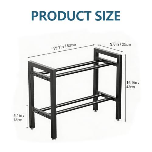 2-Tier Adjustable Dumbbell Rack for Home Use - Storage Stand Compatible with Dumbbells & Kettlebells (Rack Only)