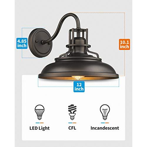 FEMILA Indoor Outdoor Wall Sconces, Gooseneck Barn Light Vintage Farmhouse Wall Lamp, Oil Rubbed Bronze Finish, 4FY15-1W ORB