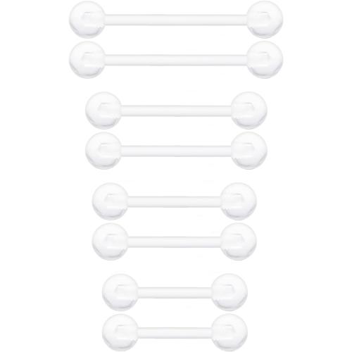 Lcolyoli Plastic Nipple Piercing Jewelry Clear Nipple Rings for Surgery 14G Plastic Tongue Rings Retainer Bar Length 14mm 16mm 19mm 22mm