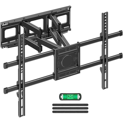 MOUNTUP Full Motion TV Wall Mount for Most 40-85 inch Flat TVs up to 110 lbs, Wall Mount Bracket with Dual Articulating Arms, Tilt, Level, Swivel, TV Mount Fits 12/16 Wood Stud, Max VESA 600x400mm