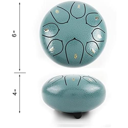 Steel Tongue Drum 6inch 8 Notes Tongue Drum for Kids Preschool Activities Drum Instrument Steel Tongue Drum