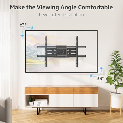 MOUNTUP Full Motion TV Wall Mount for Most 40-85 inch Flat TVs up to 110 lbs, Wall Mount Bracket with Dual Articulating Arms, Tilt, Level, Swivel, TV Mount Fits 12/16 Wood Stud, Max VESA 600x400mm