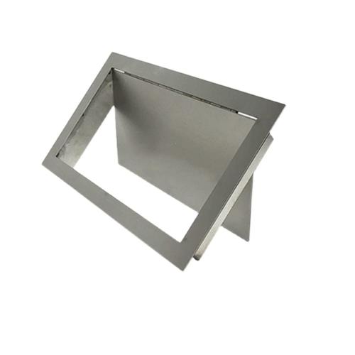 Silver 7*9 1Piece 304 Stainless Steel Rectanglar 7×9 Side Mount Trash Chute with Hinged Inward Flip Panel Lid for Kitchen Bath Commerical Cabinet