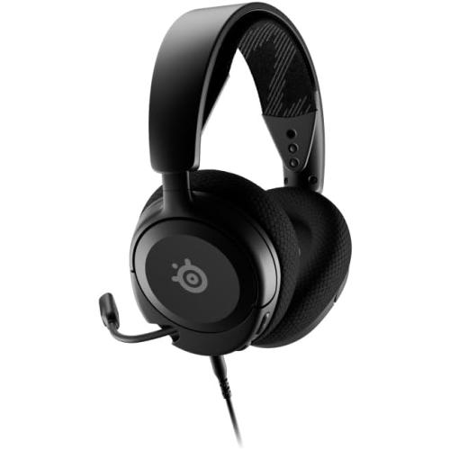 SteelSeries 61606 Arctis Nova 1 Gaming Headphones, Wired, Sealed Type, Compatible with PC, PS5, PS4, Switch, Bi-Directional Microphone, Noise Canceling, Space Audio, Hi-Fi Sound, Adjustable, Black