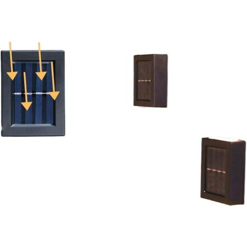 Color White lights outdoor New Solar Wall Lights Outdoor Waterproof Led Solar Lamp Up And Down Luminous Lighting For Garden Balcony Yard Street Decor Lamps step lights ( Color : 4Led-White Light