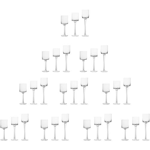 10 Sets (30 Pcs) Candlestick & Tealight Candle Holders Tall High Elegant Clear Glass Tealight Holder Suitable for Candles Under 6cm (2.36) in Diameter Fit Home Party Wedding Table Centerpiece Decor