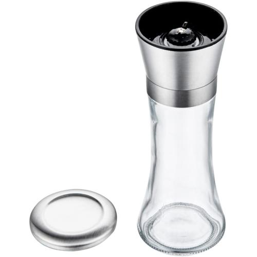 Restaurantware-Vetri 6.3 Ounce Kitchen Salt And Pepper Shaker, 1 Table Salt Shaker With Lid - Clear Finish, Glass Pepper Dispenser, Refillable, Diswashable