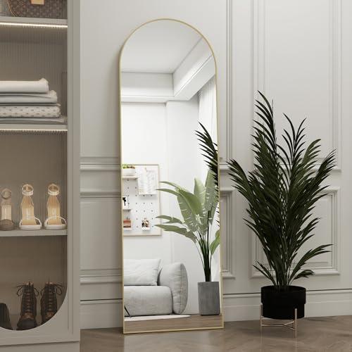 Size 14x 48 Color Gold Door Mirror, Arched Full Length Mirrors Over The Door, 14x 48 Hanging or Wall Mirror, Full Body Mirrors, Gold