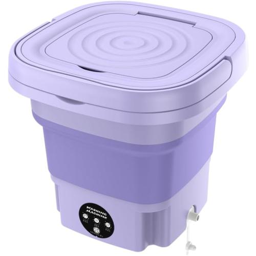 Portable Washing Machine,Foldable Mini Washing Machine,Portable Washer for Underwear,Socks,Baby Clothes,Towels,Pet Items,Apartment,Hotel,RV,Travel,Home,Dormitory,Camping,Sickroom,8L,Purple