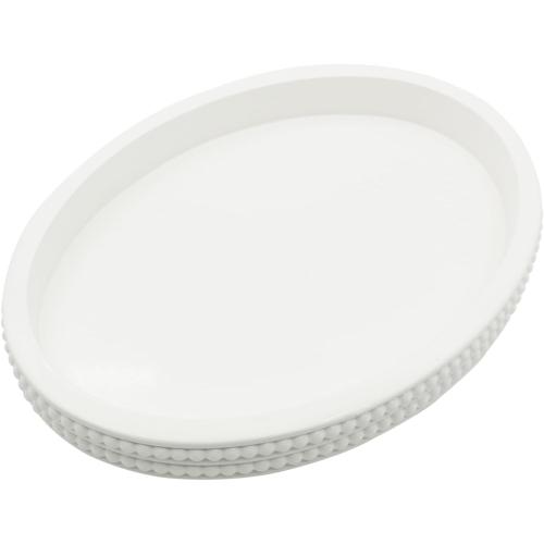 Carah & Cossh Oval Wooden Tray, Modern Decorative Tray 16''x12'', Oval Farmhouse Rustic Serving Tray, Table Centre Tray, Perfect for Storage and Display (White)