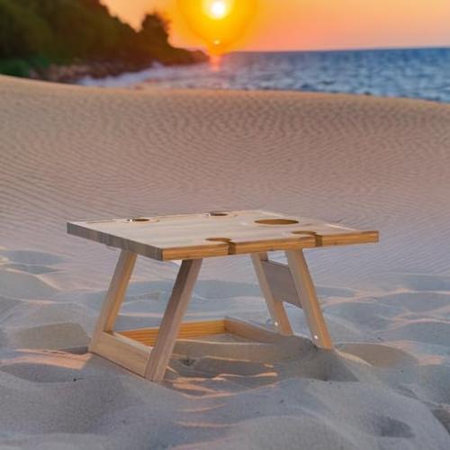 SASIDO Portable Wine Picnic Table, Acacia Wood, Larger Tray Foldable, Charcuterie Board, Wine Gift, Decor for Romantic Camping, Engagement Party, Concerts, Glamping, Winter Adventure ‼️product in its original packaging including box‼️
