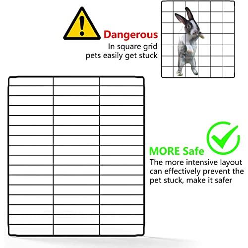 LURIVA Small Animal Playpen, Guinea Pig Cages, Pet Playpen, Rabbit Cage,Small Animal Cage, Puppy Kitten Dog Playpen, Indoor Outdoor Portable Metal Wire Yard Fence,15 X 12 Inch, 16 Panels, Black.
