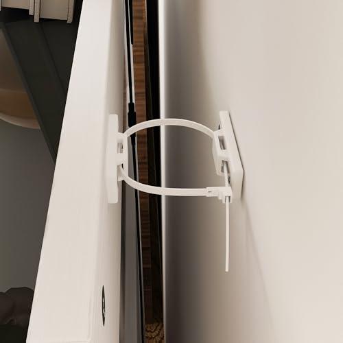 Tall Dresser with 5 Handleless Drawers & 3 Color LED Light, Modern Chest of Drawers with Glass Top & Wood Grain for Bedroom Living Room, Brown & White