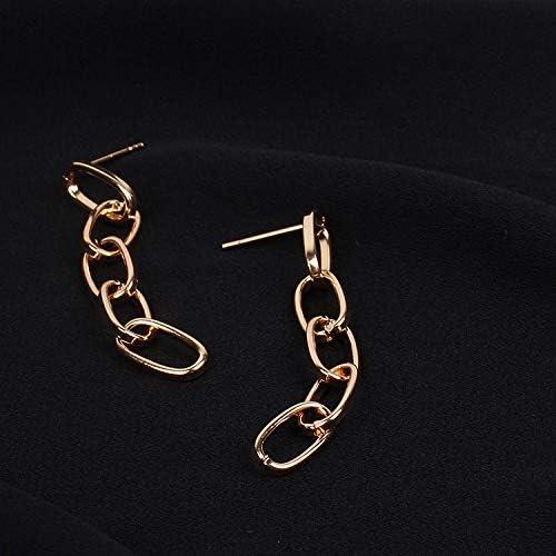 14K Gold Plated Paperclip Alloy Link Chain Choker Necklace Bracelet Earrings Set Punk Oval Dainty Chunky Chain Flat Link Costume Jewelry Set for Women Men Party Gifts Jewelry