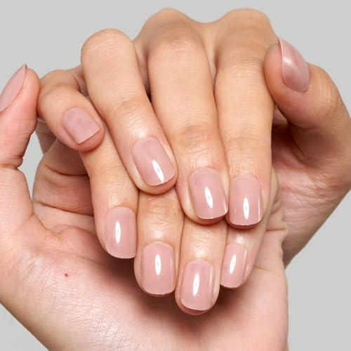 GLAMERMAID Nude Pink Press on Nails Short, Cinnamon Fake Nails Round Sqaure