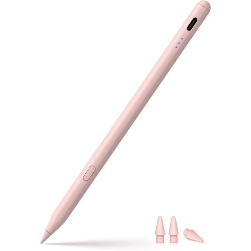 Stylus Pen for ipad 2018-2026, USB-C Fast Charging Pencil, Pixel-Perfect Tilt Sensitivity for iPad 11/10/9/8/7/6/A16, iPad mini 7/6/5, iPad Air M4/3/2 11/13/5/4/3, iPad Pro M5/4 13/12.9″/11″ Pink