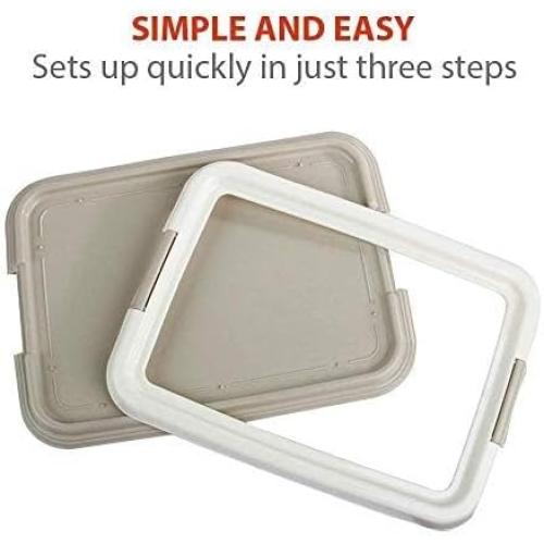 PAWISE Dog Training Pee Pad Holder Tray, Indoor Puppy Potty Pee Pad Floor Tray Dog Toilet, 24''X24', Large