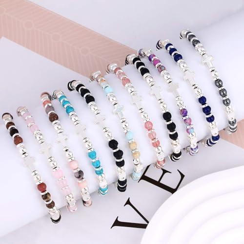 Beaded Bracelets for Women, Inspirational Natural Gemstone Bracelets Graduation Mothers Day Christmas Birthday Gifts for Mom, Daughter, Granddaughter, Wife, Sister, Best Friend