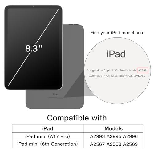 JETech Case for iPad mini A17 Pro/6th Gen (2024/2021), Black