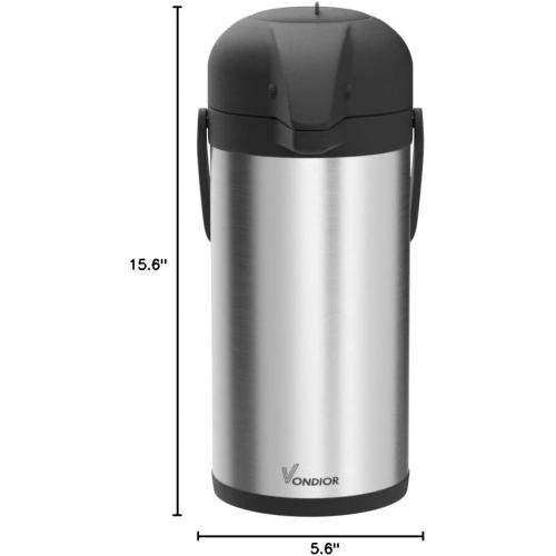 Coffee Carafe for Keeping Hot - 102oz/3L Airpot Coffee Dispenser with Pump - Insulated Stainless Steel Hot Beverage Dispenser for Parties - Thermal Carafe for Hot Drinks Water Tea Chocolate