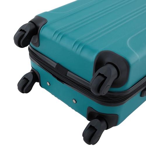 Travelers Club Chicago Hardside Expandable Spinner Luggage, Teal, 22 Carry-On