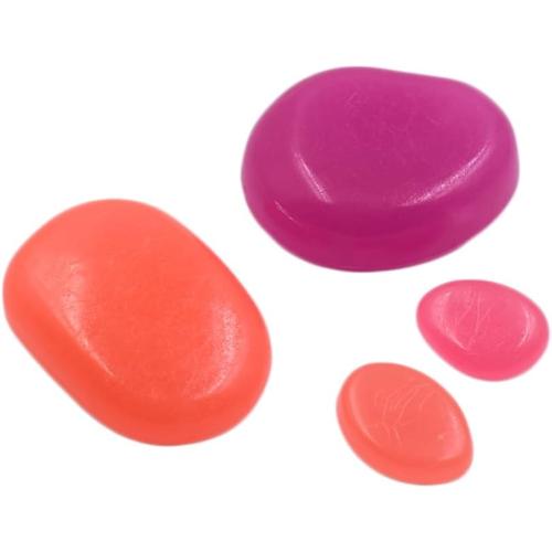 QTTLLI 10 Pcs Large Glow Pebbles Glow in The Dark Decorative Stones Rocks for Garden Path Walkway Yard Fish Tank, 1.7,Mixed Color